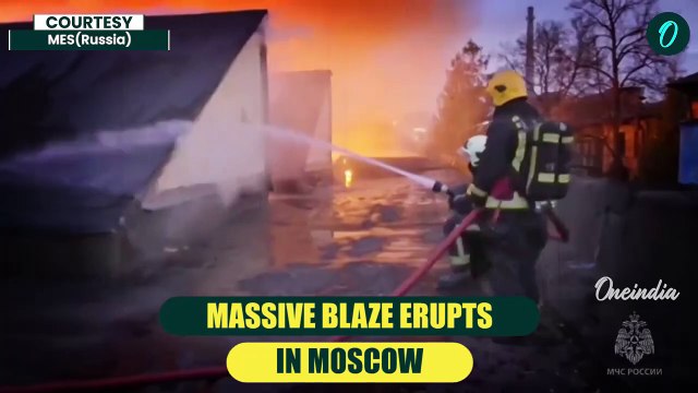 Deadly Moscow Blaze| Massive Fire Engulfs Two-Story Building, Over 300 Evacuated in Panic