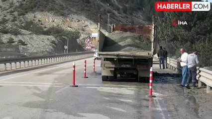 Kastamonu'da Seyir Halindeki Kamyonda Yangın Çıktı