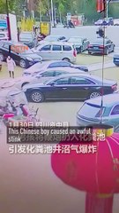 What a stink! Boy blows up septic tank with firecracker