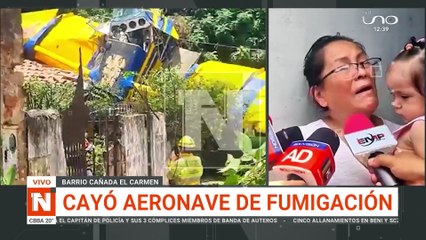 SCZ: TESTIGOS DE AVIONETA QUE CAYÓ EN UN DOMICILIO