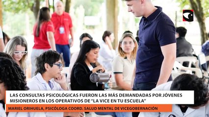 Las consultas psicológicas fueron las más demandadas por jóvenes misioneros en los operativos de “La Vice en tu escuela”