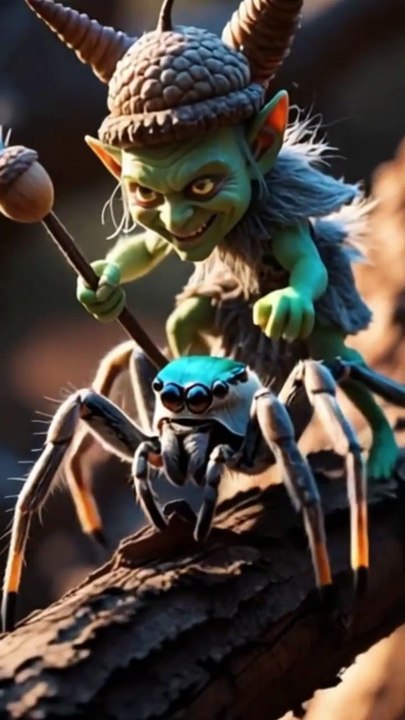 🕷️🐉 Goblin Warrior Rides a Giant Spider! Epic Fantasy Adventure! ⚔️🔥