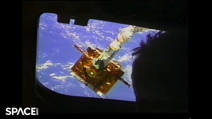 Flashback - Space Shuttle Snags A Spinning Satellite With Canadarm