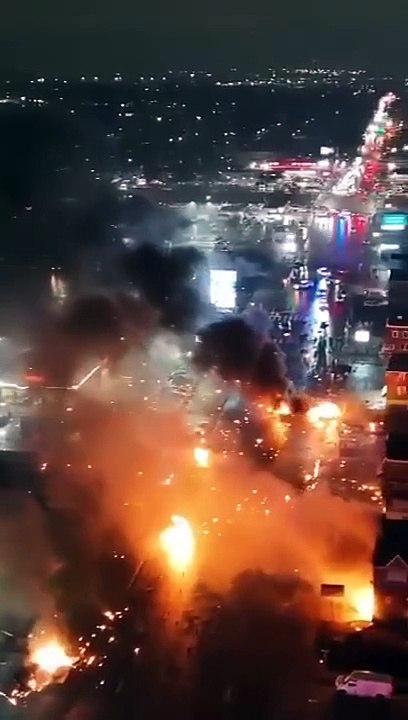 Toma aérea del accidente que provocó la caída de una avioneta en Filadelfia