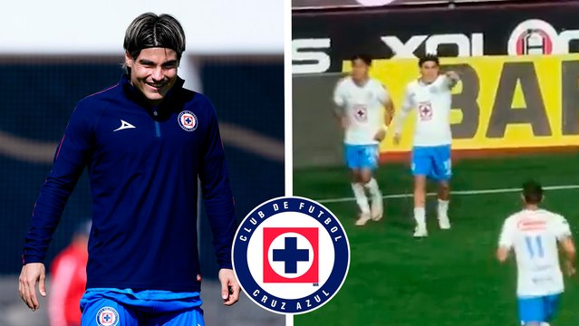 Luka Romero se estrena con gol en Cruz Azul y manda mensaje a Martín Anselmi besando el escudo de la Máquina