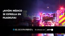 Avión médico con seis personas a bordo se estrella en área urbana de Filadelfia