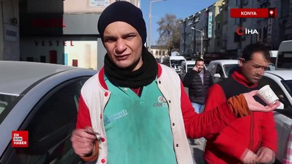 Konya'da kanaatkar dilenci, anlık yaşıyor