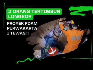 2 Pekerja Tertimbun Longsor di Proyek PDAM Purwakarta, 1 Tewas!!
