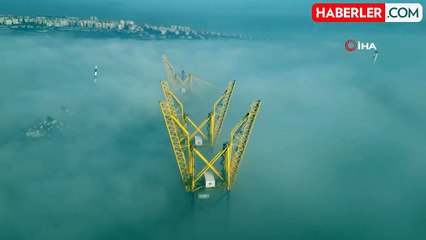 Ambarlı Limanı'nda Yoğun Sis Masalsı görüntüler Oluşturdu