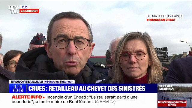 Crues à Redon: On n'a eu aucune victime car les choses ont été anticipées , déclare Bruno Retailleau