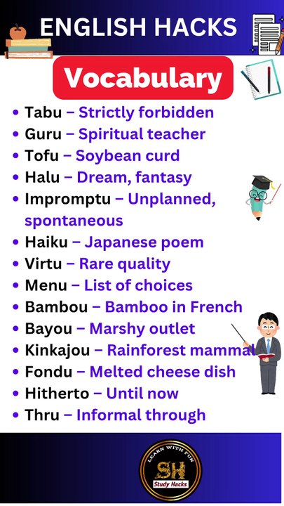 Daily use Important vocabulary words for exam 2025 62 #studyhacks123 #vocabulary #english #shorts