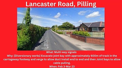 Fylde & Wyre roadworks Feb 3-Feb 9