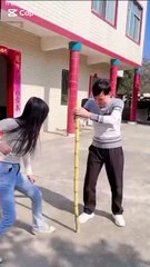Girl’s Punch Gone Wrong! 😂 Epic Bamboo Fail | Funsqueaks Shorts