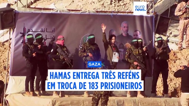 Israel liberta 183 prisioneiros palestinianos em troca de três reféns do Hamas