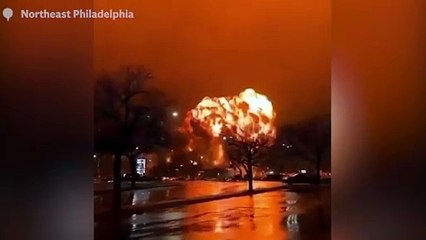 Video captures moment air ambulance plane crashes and bursts into flames in Philadelphia
