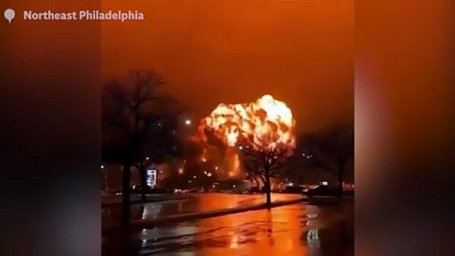Video captures moment air ambulance plane crashes and bursts into flames in Philadelphia