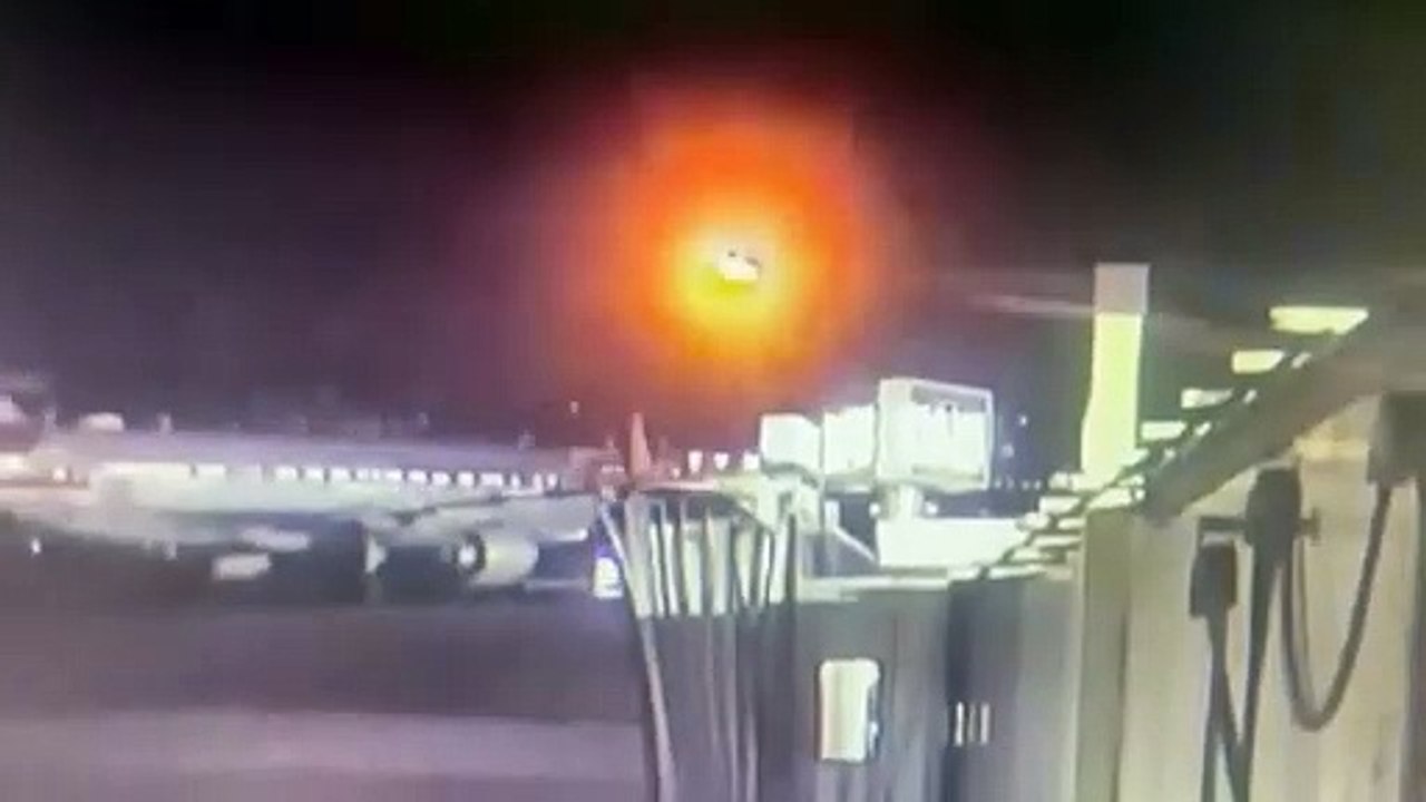 New footage captures moment American Airlines plane and army Black Hawk helicopter crash in Washington DC