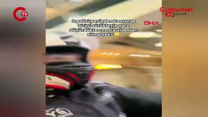 Polisi yere düşürdüğünü sosyal medyadan paylaştı: Tutuklandı!