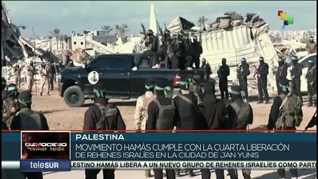 Hamás realiza cuarta entrega de rehenes israelíes en Jan Yunis