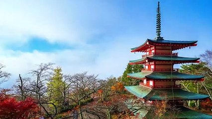 4K Pagoda mountains japan free stock video indianvrv