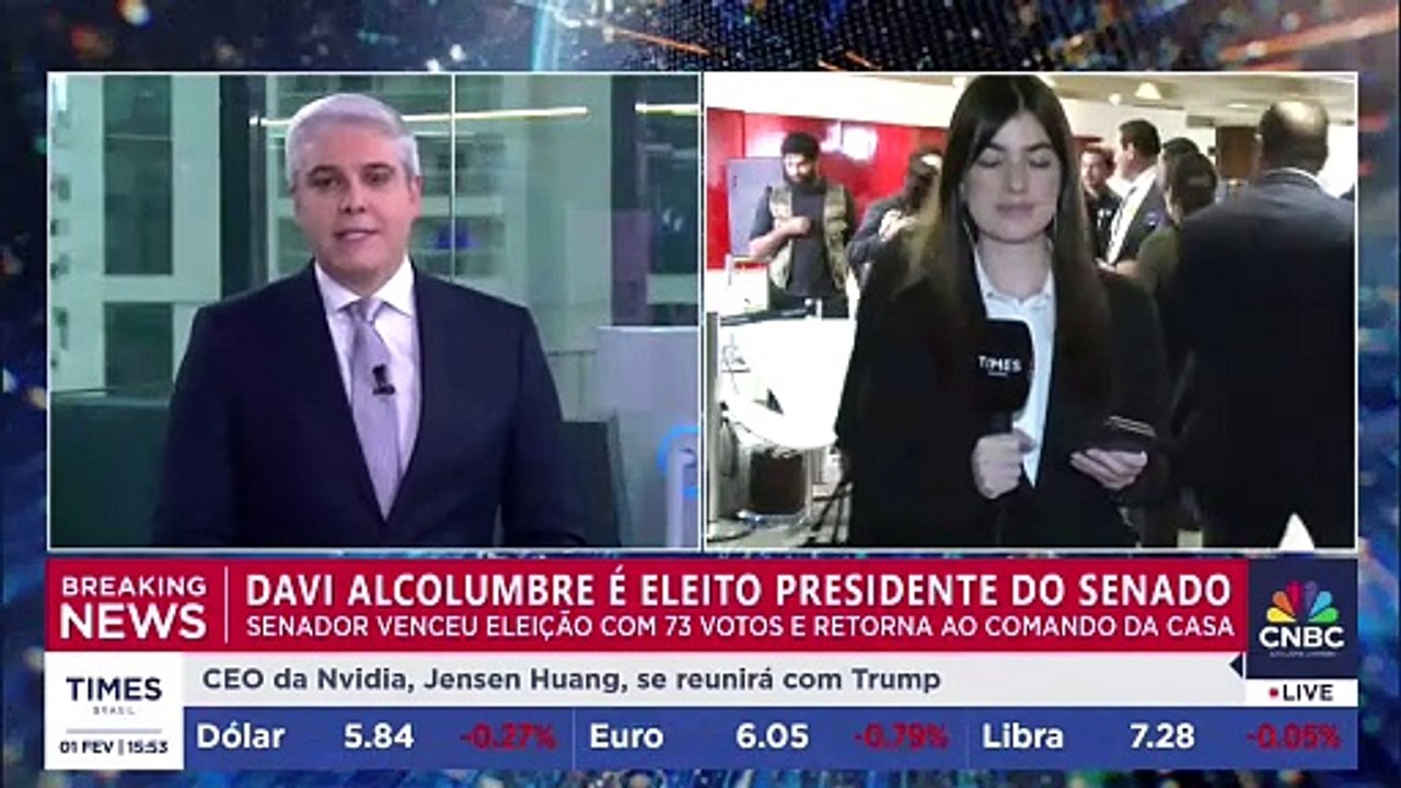 BREAKING NEWS: Davi Alcolumbre é eleito presidente do Senado com 73 votos | Plantão Times Brasil