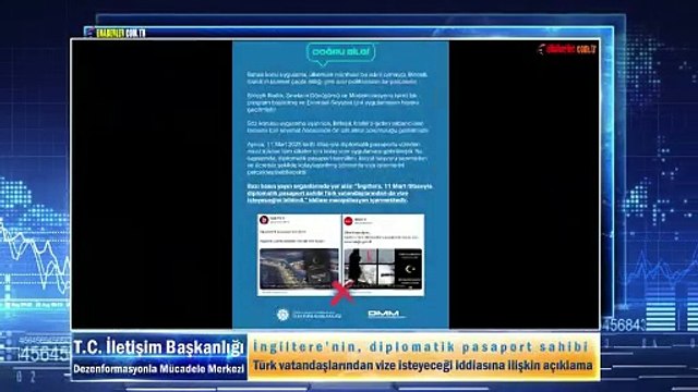 İngiltere’nin, diplomatik pasaport sahibi Türk vatandaşlarından vize isteyeceği iddiasına ilişkin açıklama