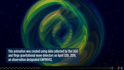 Animation Of Black Hole Merger Emitting Gravitational Waves