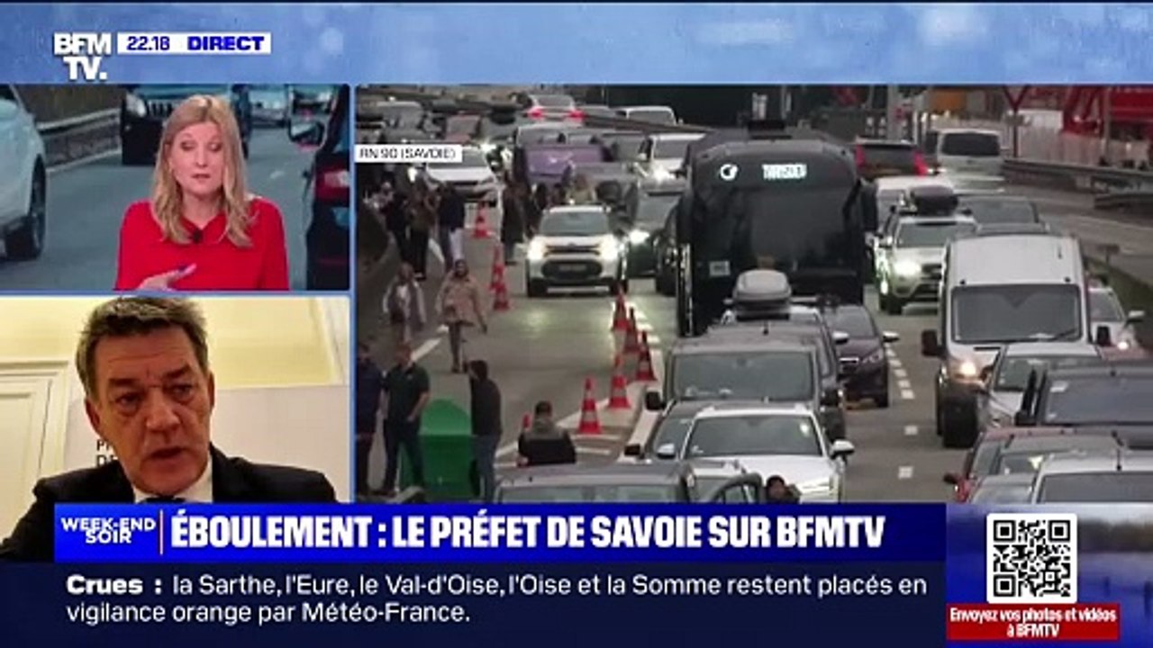 Éboulement en Savoie: "Encore 10.000 véhicules" encore bloqués sur la RN90 selon le préfet de Savoie