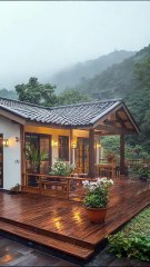 Wooden House in Misty Mountains.