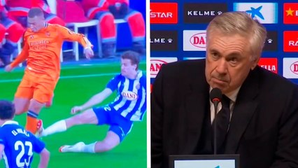 Carlo Ancelotti explota contra el arbitraje tras falta a Mbappé: "Es una roja muy clara"