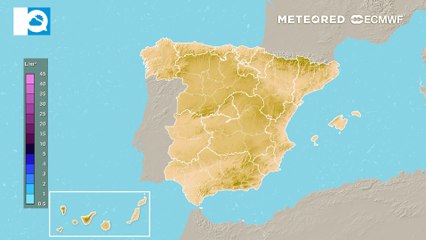 Precipitación acumulada prevista para los próximos días por el modelo europeo.