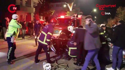 Nevşehir'de iki Mercedes birbirine girdi Yaralıların yakınları ambulansa ve itfaiyeye saldırdı!