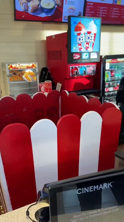 This movie theater has bring your own popcorn bucket for _5 so I made a massive bucket 🍿