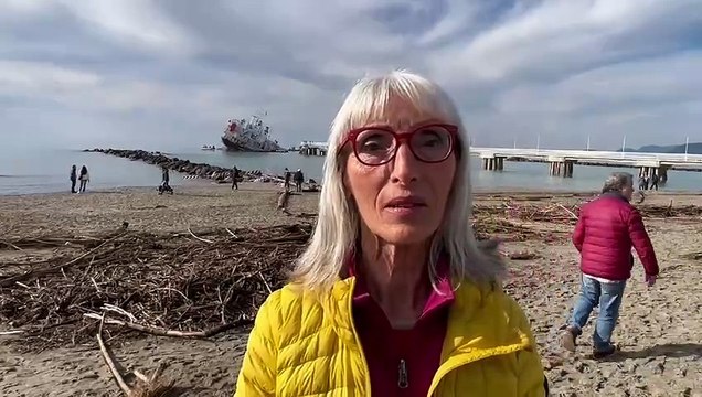 Nave incagliata a Massa, i balneari: Lo spettro del divieto di balneazione