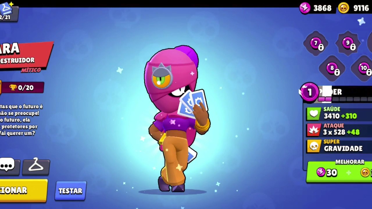 Pique - Gema Ilumina com a Personagem Tara , Brawl Stars, Gameplay.