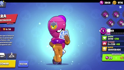 Pique - Gema Ilumina com a Personagem Tara , Brawl Stars, Gameplay.
