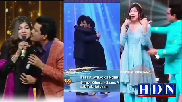 Udit Narayan kissing | udat narayan