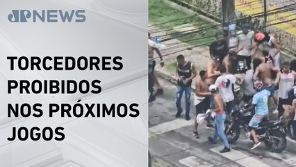 Briga entre torcidas do Santa Cruz e Sport deixa cenário de guerra no Recife