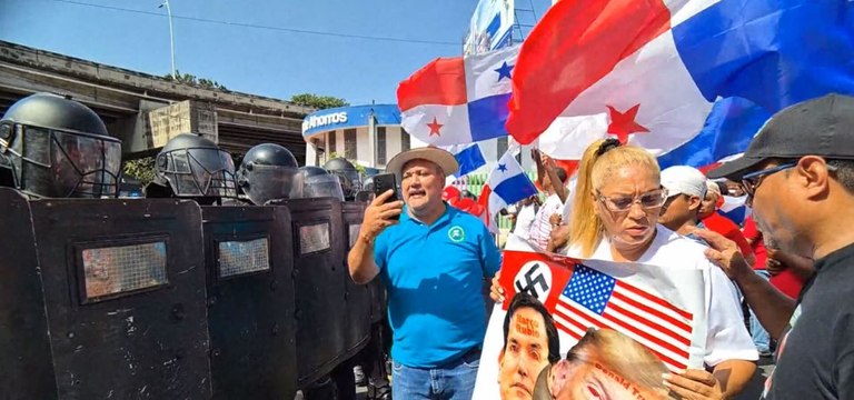 Agrupaciones sindicales protestan en Panamá mientras Marco Rubio visita el país