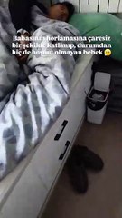 Bebeği uyutmaya götüren babanın son hali 😅