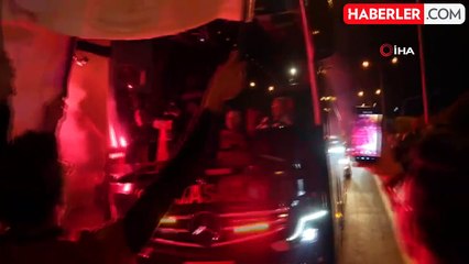 Galatasaray'a Gaziantep'te Coşkulu Karşılama