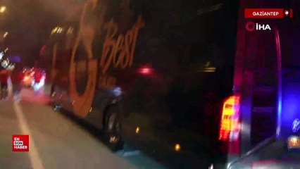 Galatasaray'a Gaziantep'te coşkulu karşılama
