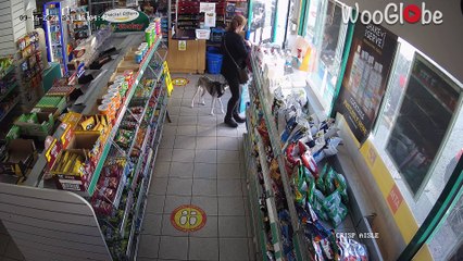CCTV camera shows two minutes in the day of a store cashier in Scotland