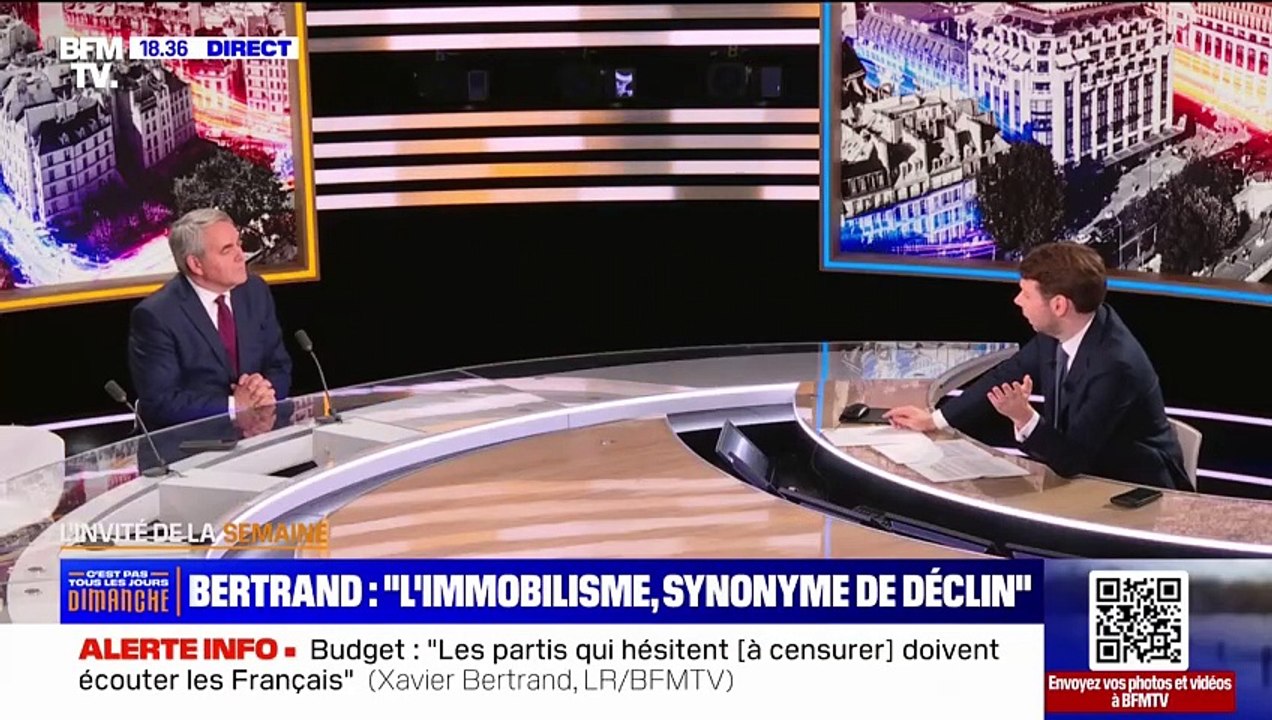 Xavier Bertrand (LR): "Les partis qui hésitent (à voter la censure), qu'ils écoutent les Français"