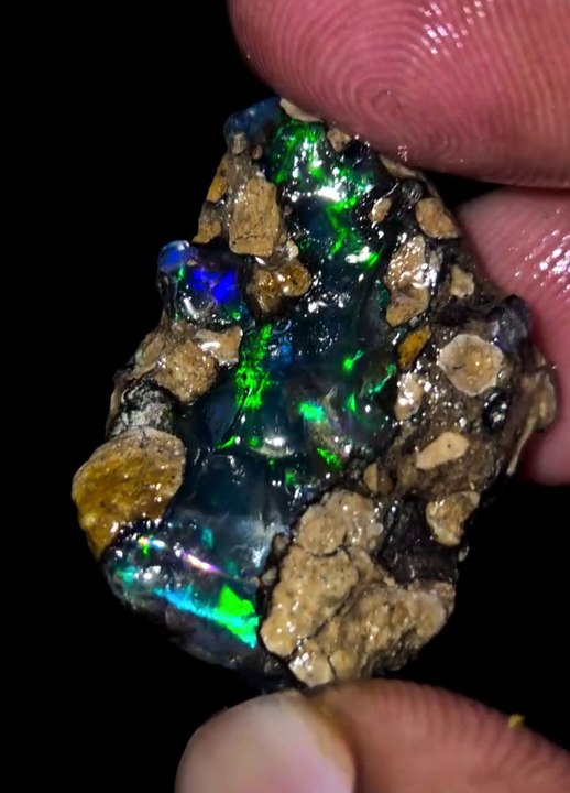 Natural Ethiopian black opal rough very nice quality rainbow fire opal rough