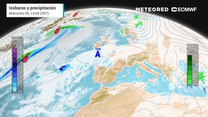 El anticiclón se retira hacia el este y se descuelga una borrasca