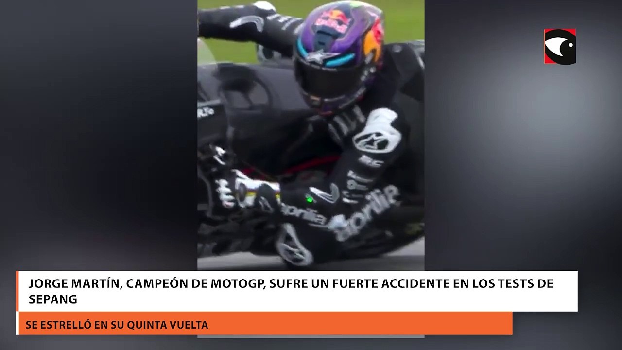 Jorge Martín, campeón de MotoGP, sufre un fuert...
