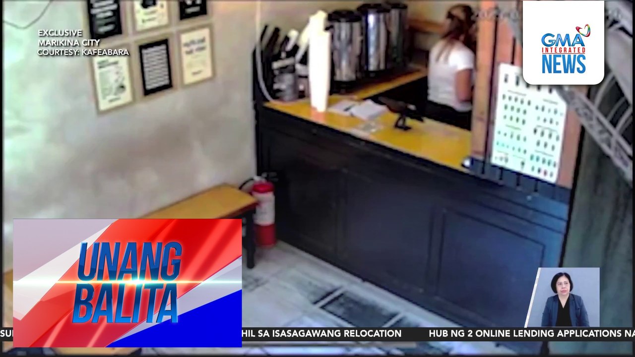 Pagtangay ng lalaki sa nagsisilbing POS machine ng isang coffee shop, nahuli-cam | Unang Balita