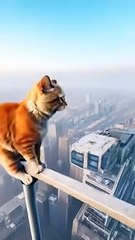 Cat stucked at a highest place of city #shorts
