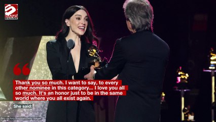 St. Vincent revealed she is married and has a child as she accepted her Grammy Award